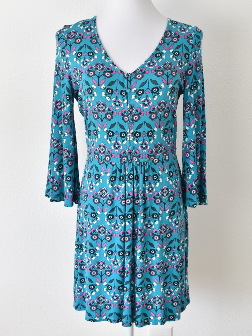 Boden Scarlett Jersey Tunic Blue Floral - 6 - Picture 7 of 10
